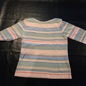 Talbots Long Sleeve Summer Sweater - Pastel Stripes